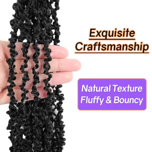 12 Inch 10 Packs Yanky Twist Crochet Hair Pre-twisted Natural Black Kinky Mini Spring Twist Small Curly Senegalese Twist Braids (1B)