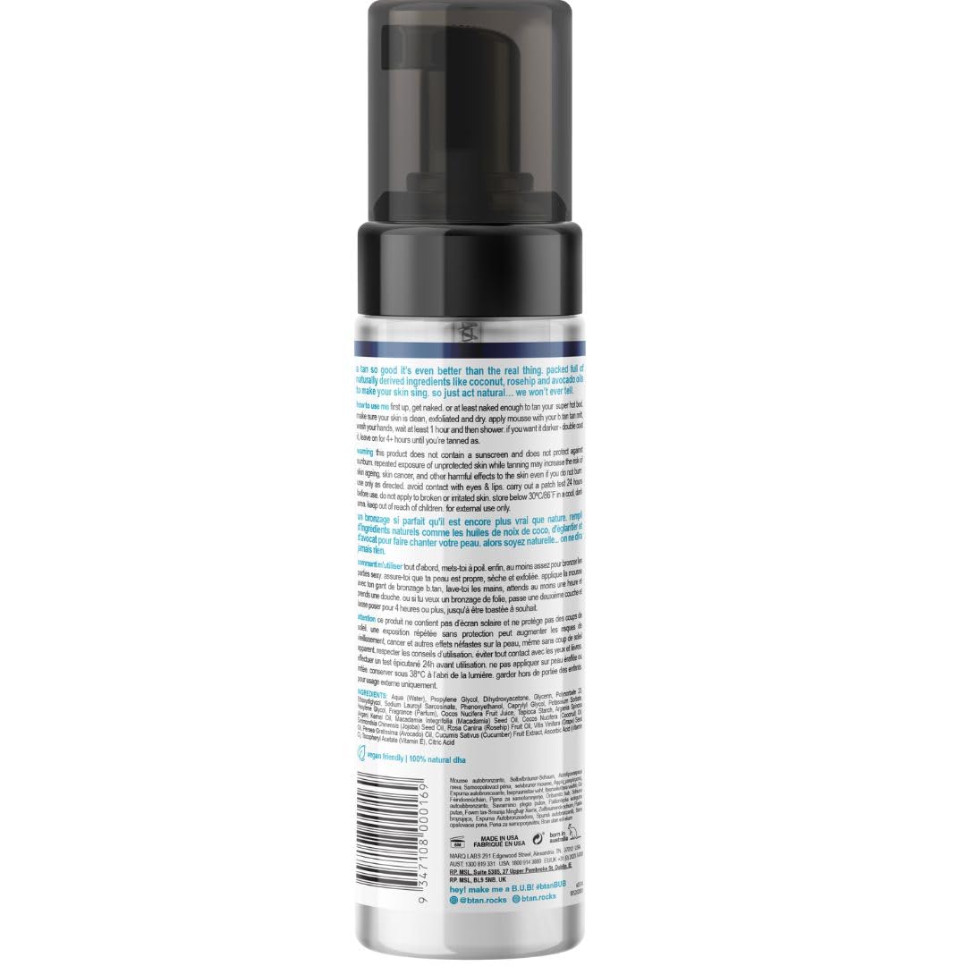 Clear Self Tanner Bronzing Water Foam – Best 1-Hour Sunless Tanning Mousse | Dark, Transfer-Free, 6.7 Fl Oz