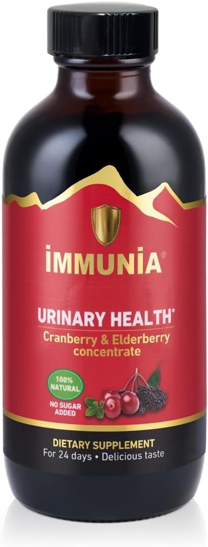 Immunia Urinary Health. Cranberry & Elderberry Concentrate for The Prevention of Urinary Infections. Natural. Delicious. 5 ml/Day. (1-Pack)