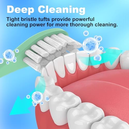 10 Pack Toothbrush Heads Compatible with Suri Electric Toothbrush, Replacement Brush Head Refill, Green