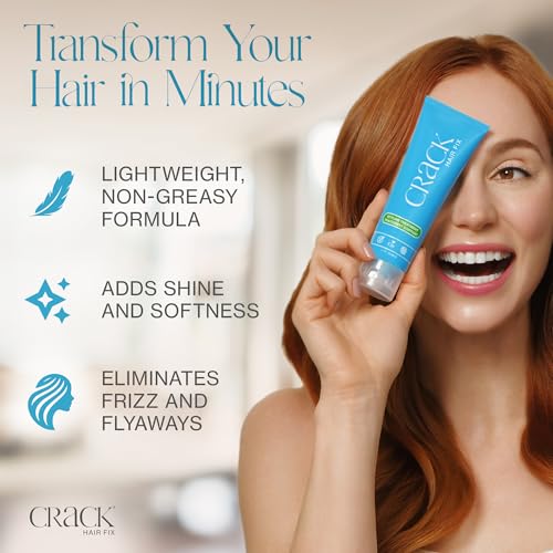 Crack HAIR FIX Styling Treatment - Multi-Tasking, Anti-Frizz, Leave-In Styling Cream with Protection from Humidity, Chlorine, Heat Treatments & Sun, 3 oz