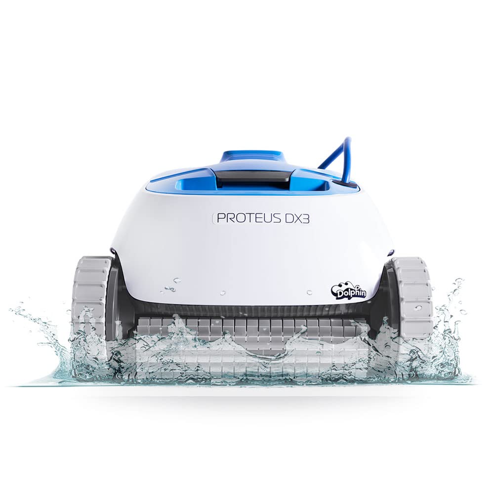 Dolphin Proteus DX3 Automaitc Robotic Pool Vacuum Cleaner, Wall Climbing, Active Scrubber Brush, Ideal for In-ground Pools up to 33 FT in Length