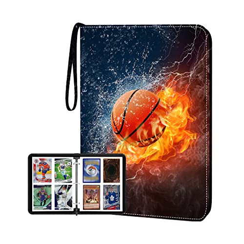 HESPLUS Trading Card Binder with Sleeve, 900 Pockets Soccer Card Binder Sports Cards Storage Organizer for Football Baseball or Game Trading Cards with 50 Removable Sleeves Cards Collector Album