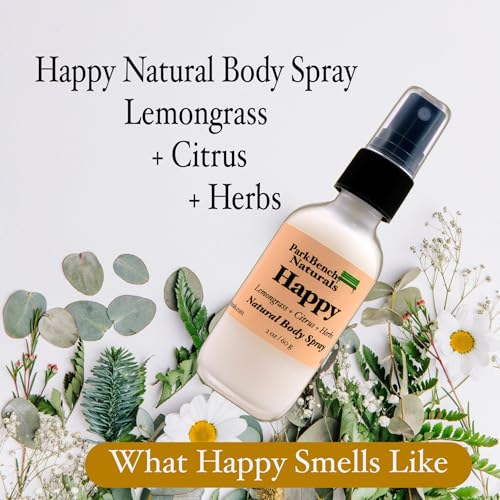 Happy Aromatherapy Body Spray – Bright, Citrusy & Uplifting with essential oils of Lemongrass + Citrus + Herbs