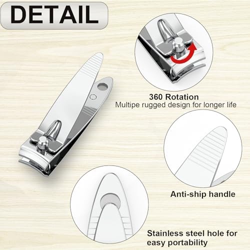 100 Pieces Nail Clippers Flat Toenail Clippers Stainless Steel Toenail Clippers Manicure Pedicure Sturdy Trimmer Set for Men and Women