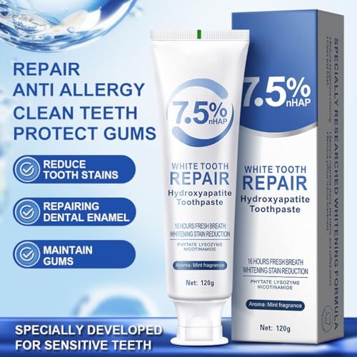 3 PCS Hydroxyapatite Toothpastes for Enamel Protection and Tooth Strengthening, Fluoride-Free with Gentle Mint, Fresh Breath, Reduce Tooth Sensitivity,Daily Use for Oral Care