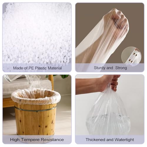 40pcs Thick Disposable Foot Bath Liners Elastic & No-Leak Design for Home Pedicure, Foot Spa, Salon (35"x43" Clear Plastic)