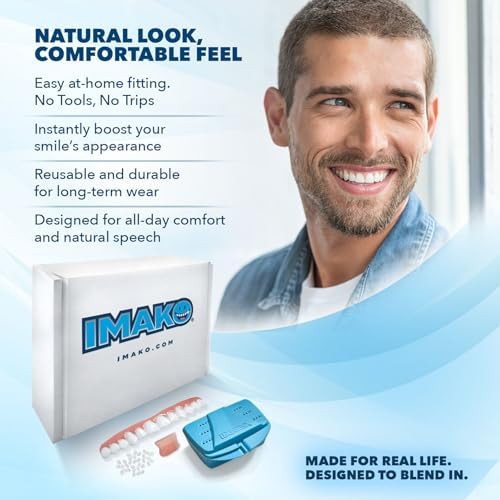 Imako Premium Cosmetic Uppers - 1 Pack - Small, Bleached White - DIY Smile Makeover - Made in USA