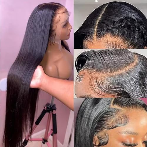 30 Inch 13x6 Lace Front Wigs Human Hair 180 Density Straight Human Hair Wigs Pre Plucked 13x6 HD Frontal Lace Straight Glueless Wigs Human Hair For Women