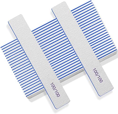 50 PCS Nail File Professional, 100/100 Grit Nail Files Reusable for Acrylic Nail, Double Sided Nail File for Fake Nail, Suitable for Nail Tech or Pet