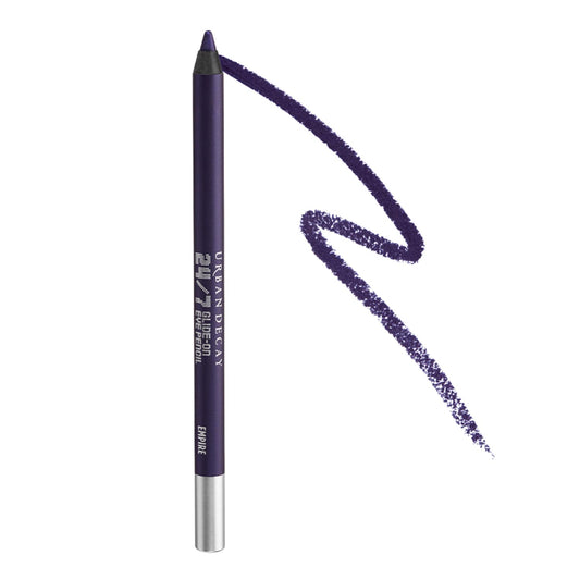 URBAN DECAY 24/7 Glide-On Waterproof Eyeliner Pencil (Empire - Dark Purple Matte), Smudge-Proof, Transfer-proof, Long-lasting Colored Eye Liners, Hydrating Vitamin E, Cruelty-free - 0.04 oz