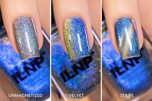 ILNP Alice - Blue to Gold Magnetic Shimmer Nail Polish - Vegan, Cruelty Free, Non Toxic