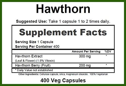 GreenPacks® Hawthorn Extract (High-Potency) Supplement - 400 Capsules