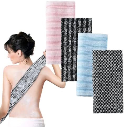 Blissal Exfoliating Shower Towel, Blissal Exfoliating Washcloth, Loofah Cloth 2/4PCS Blissal Exfoliating Towel, Men Or Women (4 PCS Mix)