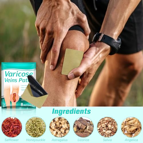 2pc Varicose Veins Treatment for Legs – Professional Varicose Veins Cream & Patch, Naturally Improves Leg Appearance