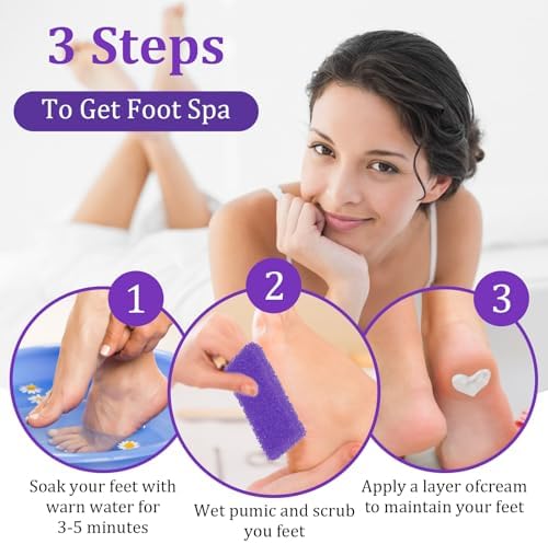 100 Pcs Pumice Stone for Feet Scrubber Dead Skin Disposable Foot Scrubber Pumice Pads Foot Pumice Foot Callus Remover for Feet Pedicure Foot Heel Exfoliator Tool Purple Pumice Sponge Salon Home Use