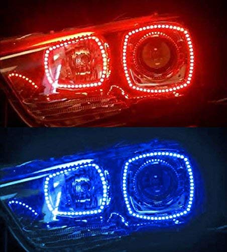 iJDMTOY 210-LED RGB Multi-Color LED Angel Eyes Halo Rings Compatible with Dodge 2011-2014 Charger Front Road Illuminating Lights w/Adjustable Setting