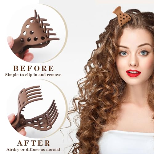 10Pcs Root Lifting Hair Clips for Thick & Thin Hair, Roller Jaw Volume Curly Hair Claw, No Crease Hair Root Lifting Clips for Natural Volume Curls