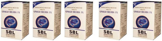 Ginkgo Biloba 1x Tablets SBL Homeopathy - 25g (Pack of 5)