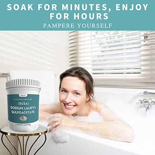 1.7 Pound SLSA Powder for Making Bath Bombs, Premium SLSA Sodium Lauryl Sulfoacetate Powder, Amazing Bubbles, Gentle on Skin, Suitable for Making Bath Bombs, Bath Truffles and More