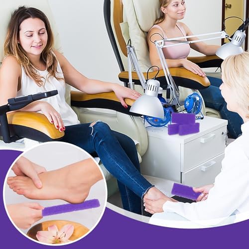 100 Pcs Pumice Stone for Feet Scrubber Dead Skin Disposable Foot Scrubber Pumice Pads Foot Pumice Foot Callus Remover for Feet Pedicure Foot Heel Exfoliator Tool Purple Pumice Sponge Salon Home Use
