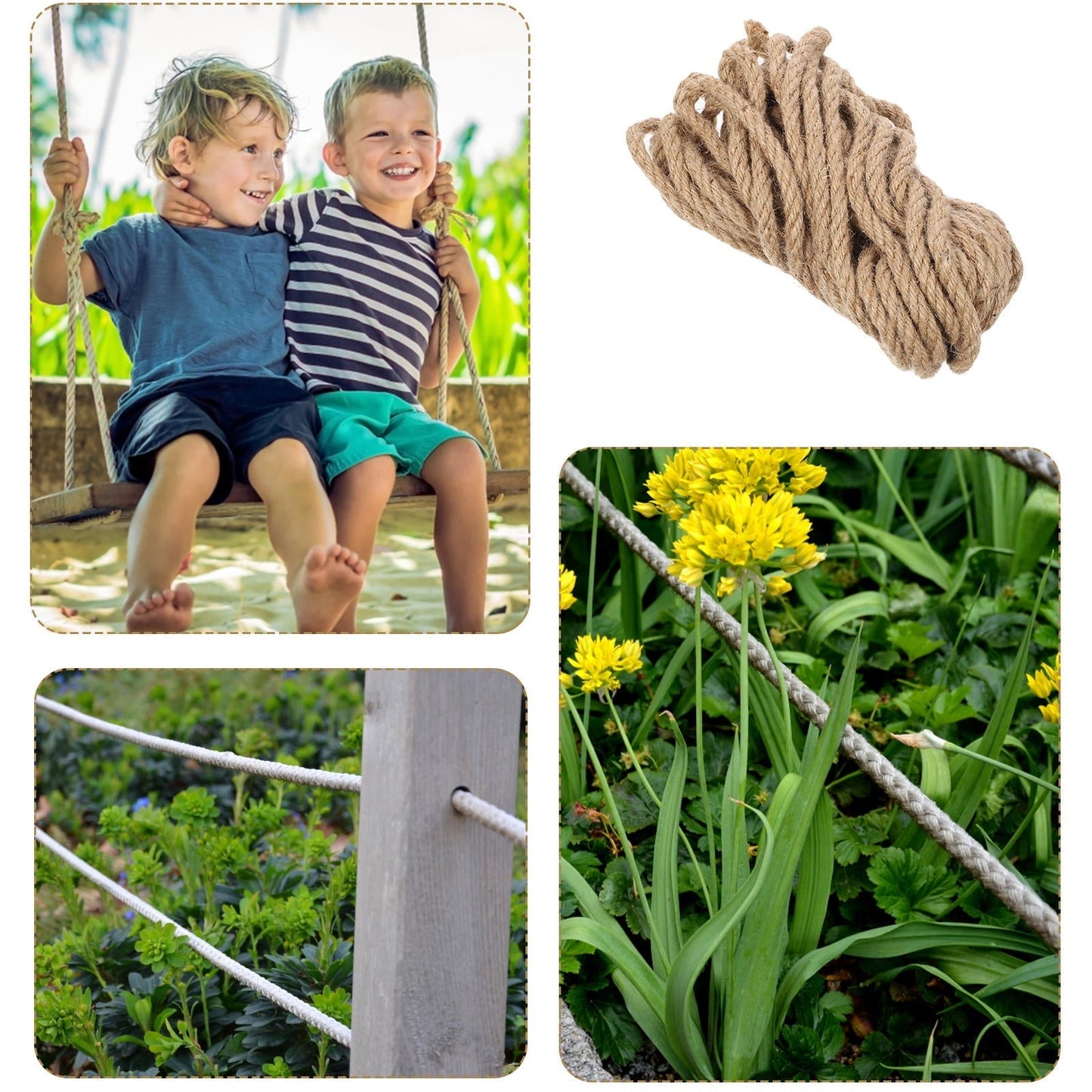 IDEANATEGRATE 1 Bundle Hand Woven Rope for Swing Bed in Yellow 11.8X0.3X0.3in