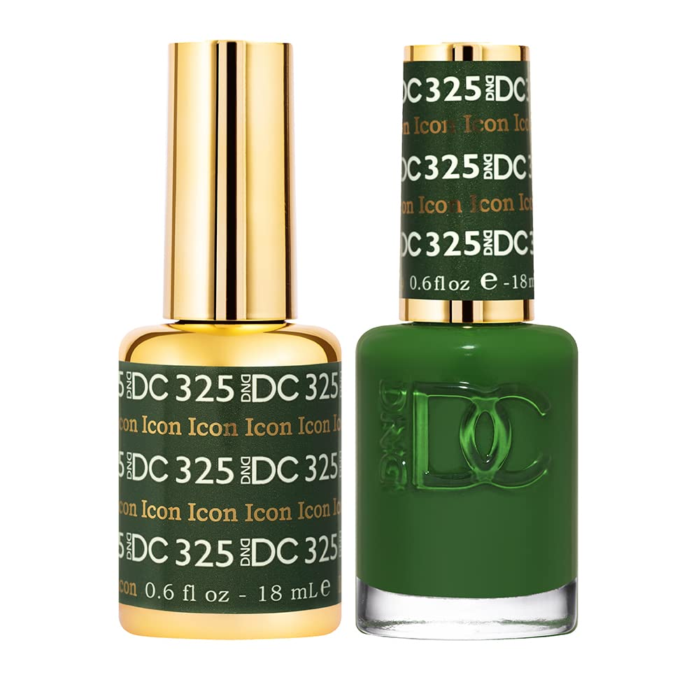 DND DC Gel Polish Set, Green Collection, UV/LED Gel Polish and Air Dry Nail Lacquer, Matching Chip-Free Polish Duo, 326 Nightrider, 0.5 Fl Oz