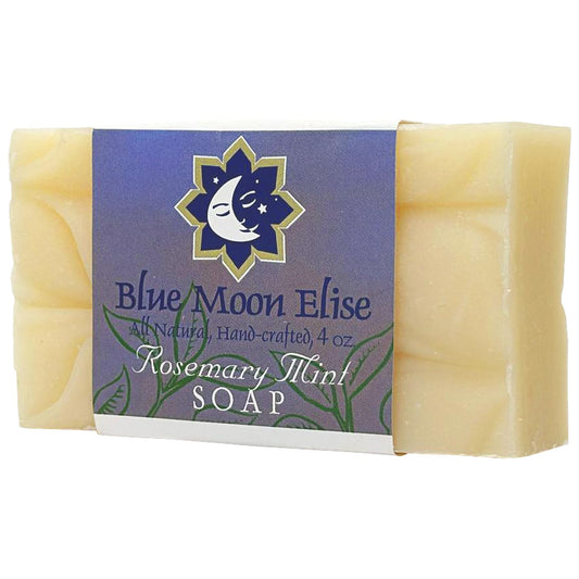 Blue Moon Elise Rosemary Mint Bar Soap For Men And Women, Made With Organic Ingredients, Handmade In The Usa, Moisturizing And T