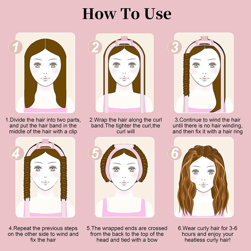 Heatless Curling Rod Headband, Upgraded 60" Extra Long Soft Hair Curlers to Sleep In, No Heat Curls for Girls Long Hair Medium Hair (Black)