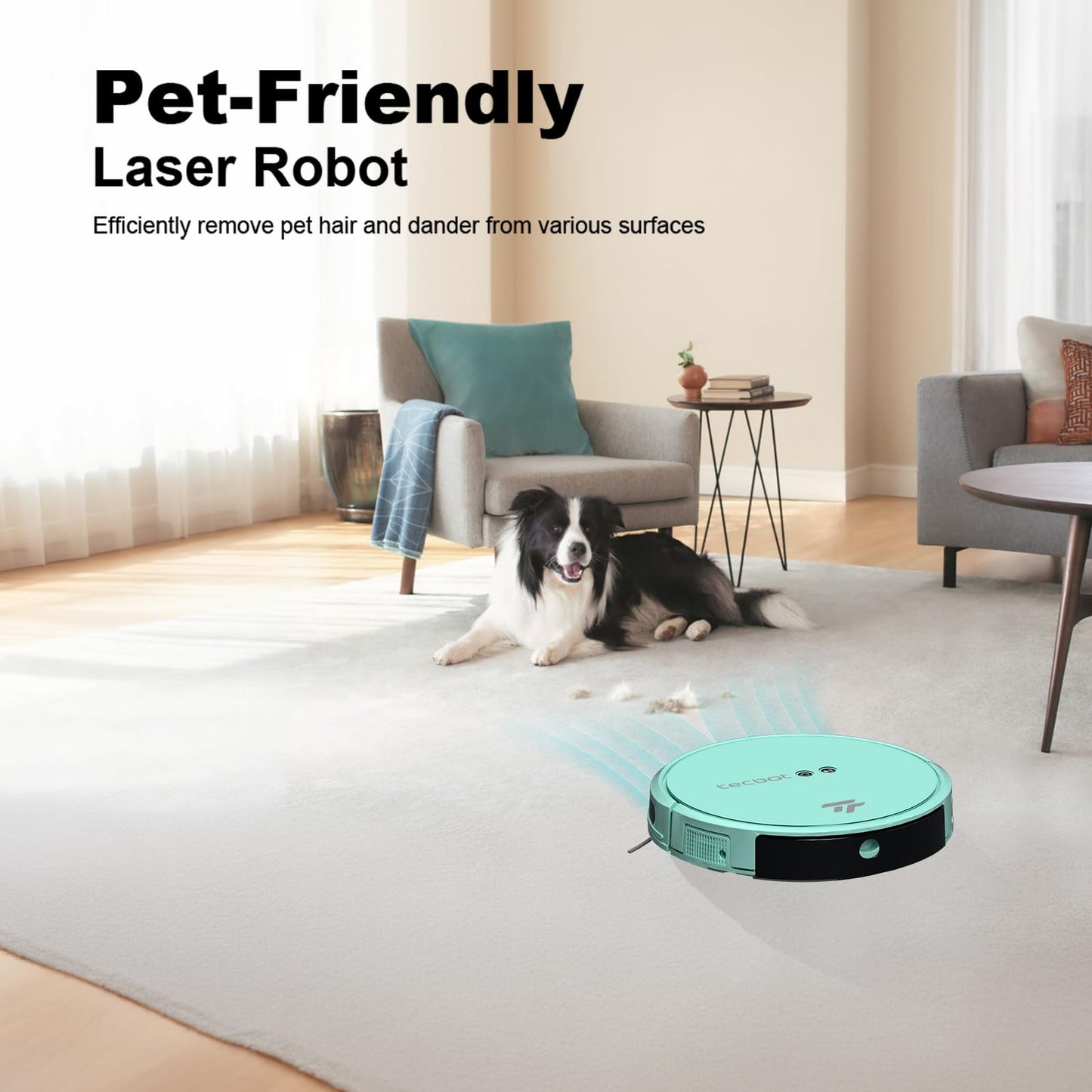 TECBOT S1 Robot Vacuum Cleaner Slim 120Mins Runtime 2-in-1 Robot Sweeping or Mopping Self-Charging WiFi&App&Remote Control Robotic Vacuum Cleaner for Home Pet Hair Hard Floors,Blue