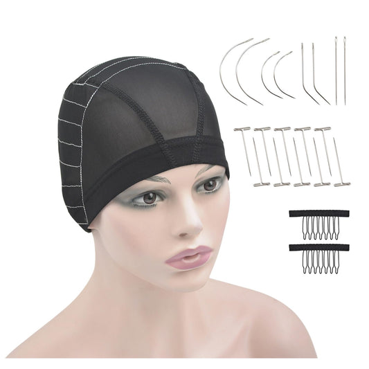 Mesh Dome Caps Wig Cap with Guideline Map for Wig Making Stretchable Wig Caps for Beginners Making Wigs (13x4 S)