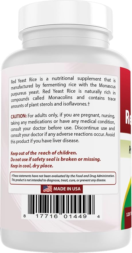 Best Naturals Red Yeast Rice 1200 mg (Non-GMO) 120 Tablets (120 Count (Pack of 2))