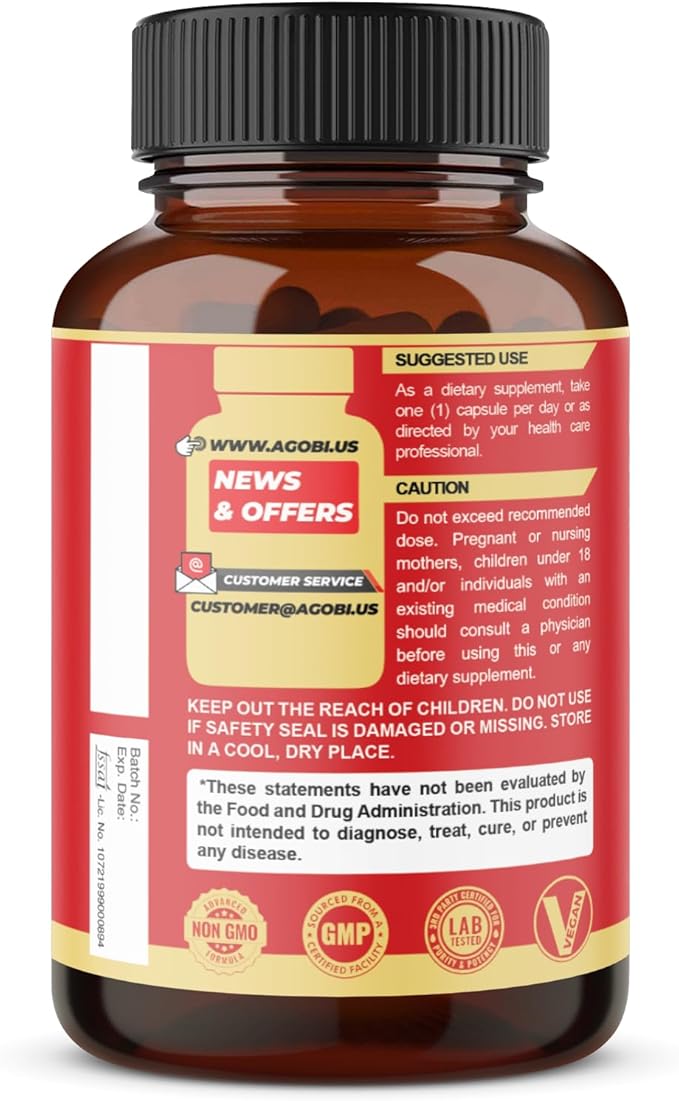 3 Packs 60 Capsules - Ashwagandha Supplement 5200mg - 5in1 with Ginger, Turmeric, Rhodiola Rosea & Black Pepper - Stamina & Body Health Support - 6-Month Supply