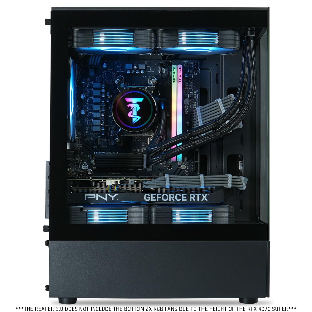 ViprTech Reaper 2.5 Liquid-Cooled PC - AMD Ryzen 7 8700F (5.0Ghz Turbo), AMD RX 7800 XT 16GB, 32GB DDR5 6400, 2TB NVMe SSD, 1000W Gold, VR-Ready, WiFi BT, Win 11, Gaming Desktop Computer, Black