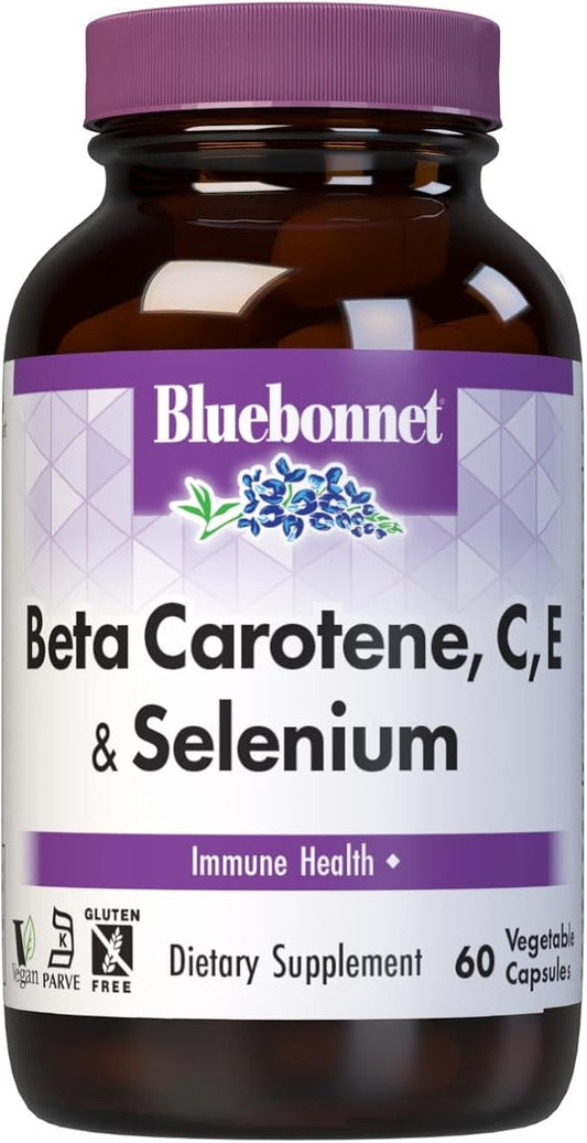 BlueBonnet Beta Carotene C and E Plus Selenium Vegetarian Capsules, 60 Count