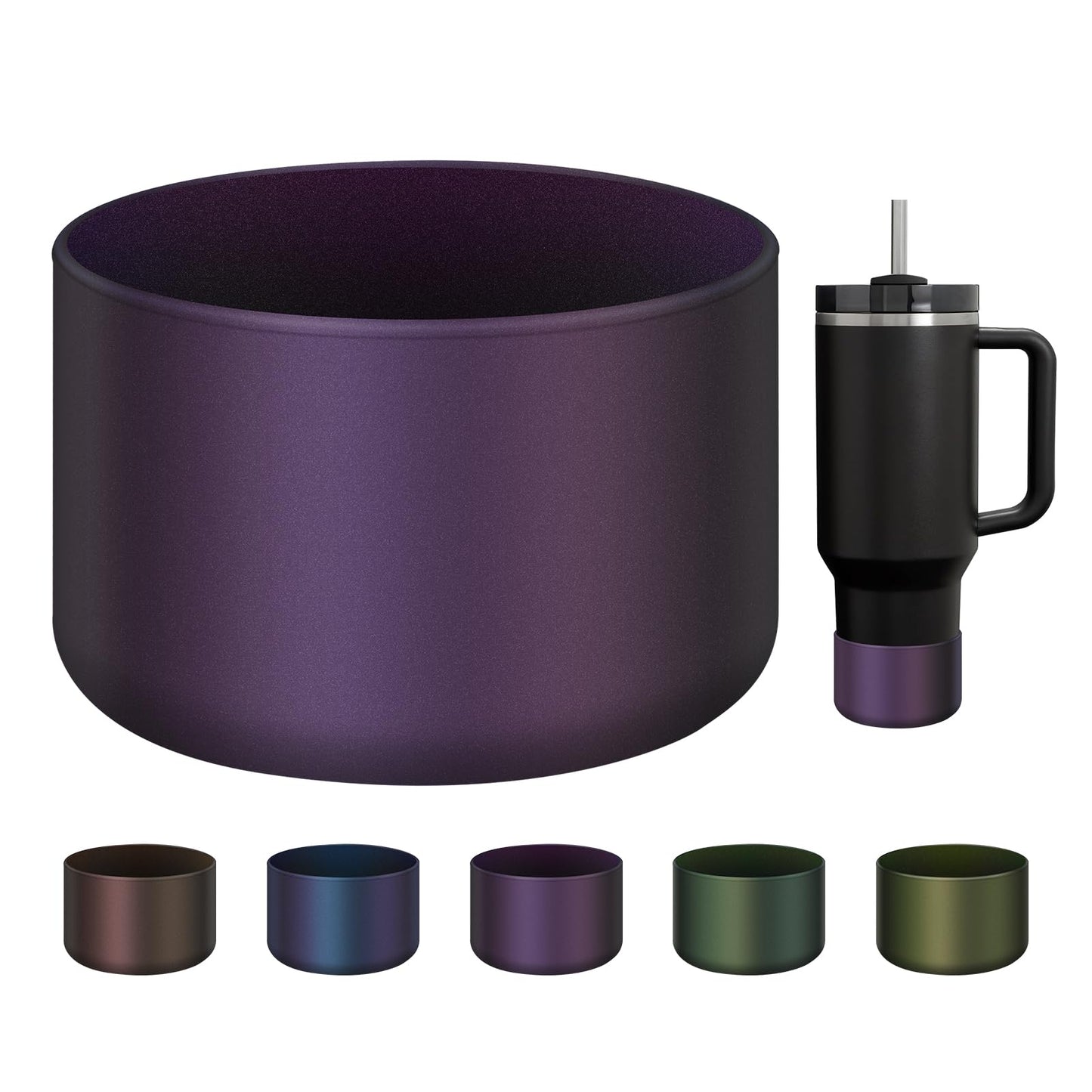 BKBY Chameleon Silicone Water Bottle Boot, Compatible with Stanley Tumbler 20 30 40oz & Hydroflask 12-24oz Bottle, Fit More Bottle/Tumblers 2.8-2.95in Bottom Anti-Slip Protector Rubber Sleeve