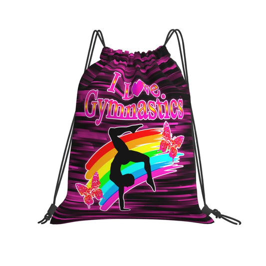 Braytow Gymnastics Drawstring Backpack Gym String Bag Drawstring Sackpack Sport For Womens Mens