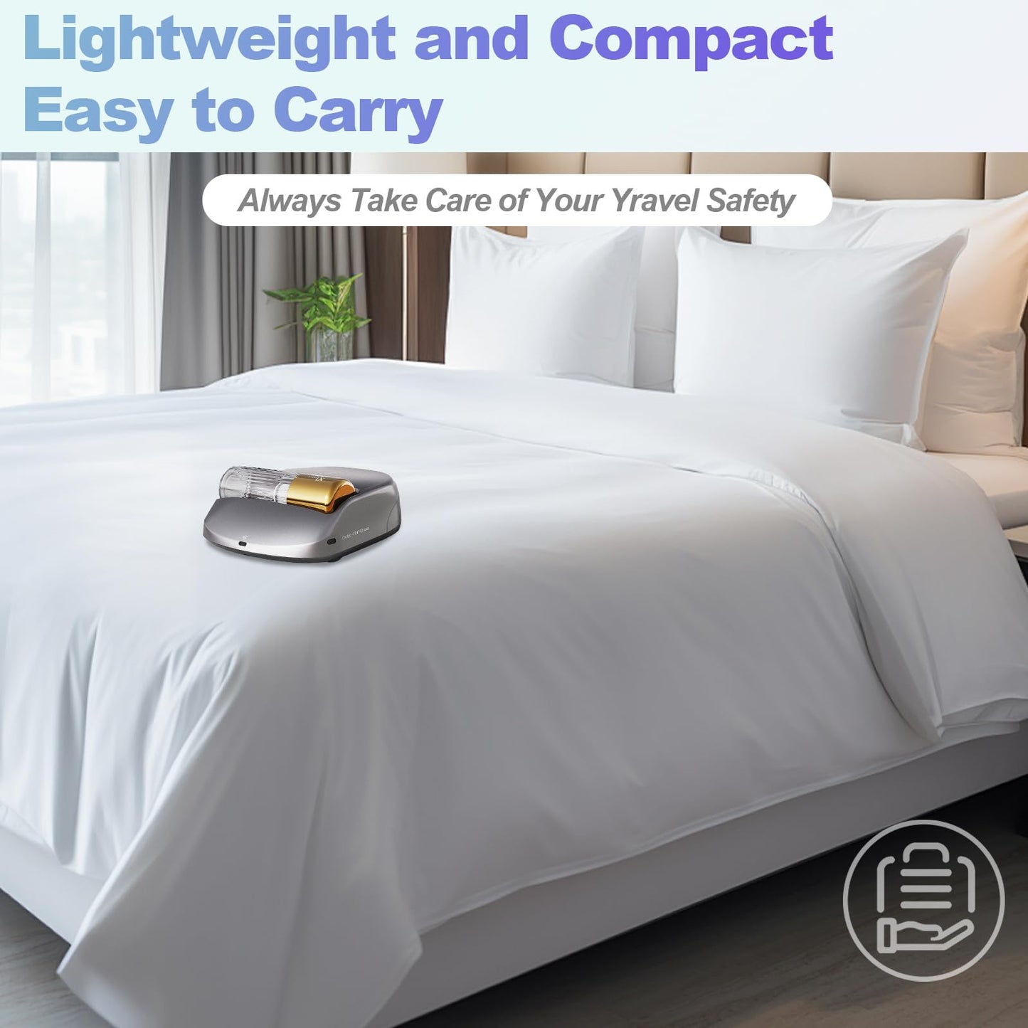 CREATULIZE Rechargeable Mattress Vacuum Cleaner 1-Click Deep Cleaning,Bed Vacuum Cleaner 14AW Strong Suction 270nm Deep Ultraviolet Lamp,Specially Designed for Mattresses,Auto for Pet Hair and Dust.