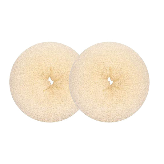 Hair Donut Bun Maker Blonde, Ring Style Chignon Shaper for Thick and Long Hair (3.5 Inch/Beige, 2PCS)