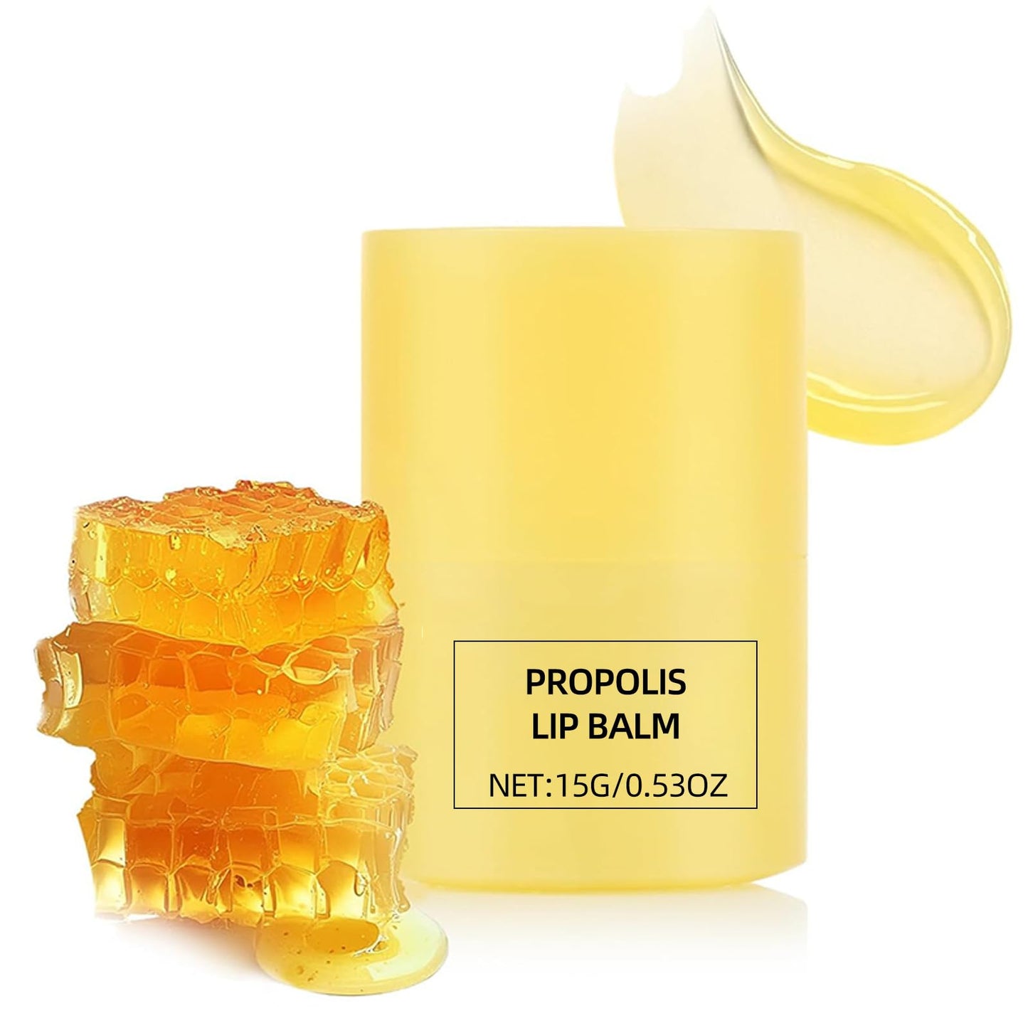 Honey Lip Butter, Propolis Lip cerin, 12hrs Long-lasting Moisture, Gentle Exfoliation, Hygienic Twist Dispenser, Korean Skin Care
