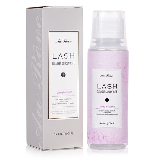 Lash Shampoo Concentrate 100 ml/3.4 fl.oz Lash Cleanser Concentrate Oil Free Eyelash Extension Shampoo for Salon Home Eyelash Care-Can Make 20 bottles of 60ml Lash Shampoo,Cherry Blossom