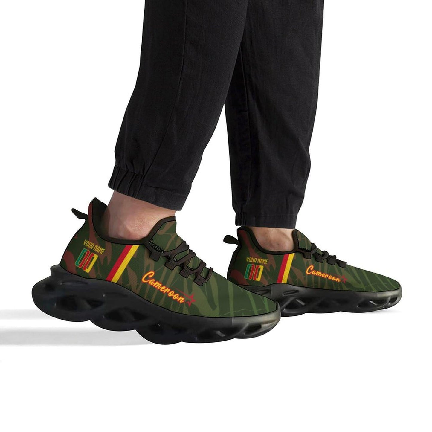 Cameroon National Team Custom Men's Sneakers Soccer Personalized Breathable Fan Gift Name & Number Athletic Gym Slip-on Shoes