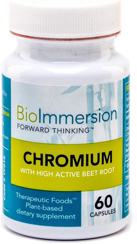 BioImmersionChromium Bio-Organic with Beet – 60 Vegetarian Capsules, Trivalent Chromium with Niacin & Organic Red Beet Root, Vegan, Gluten-Free