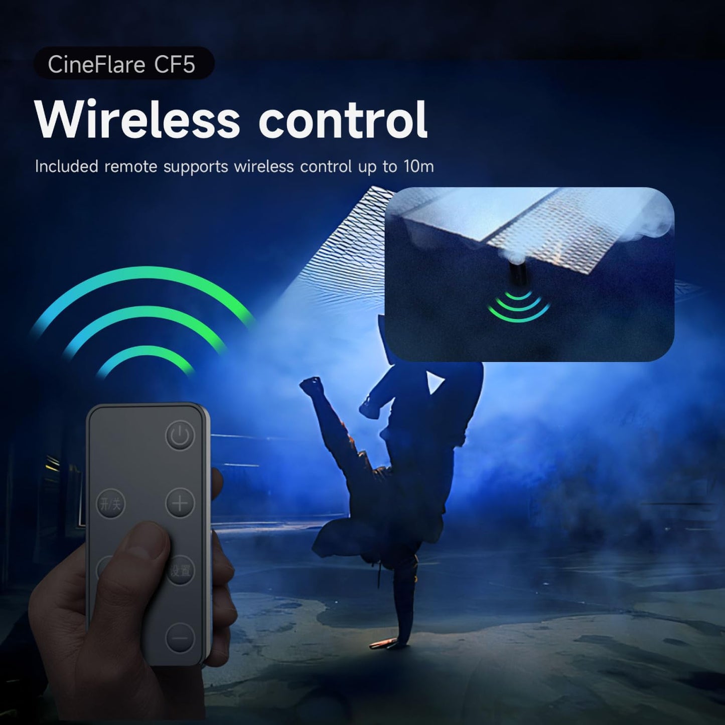 Portable Fog Machine,Handheld Smoke Machine,COLBOR CF5 40W Small Fogger Haze Maker for Indoor Outdoor Photography Halloween Party Cosplay with a Fan RGB Lights Effect Battery Powered Remote Control