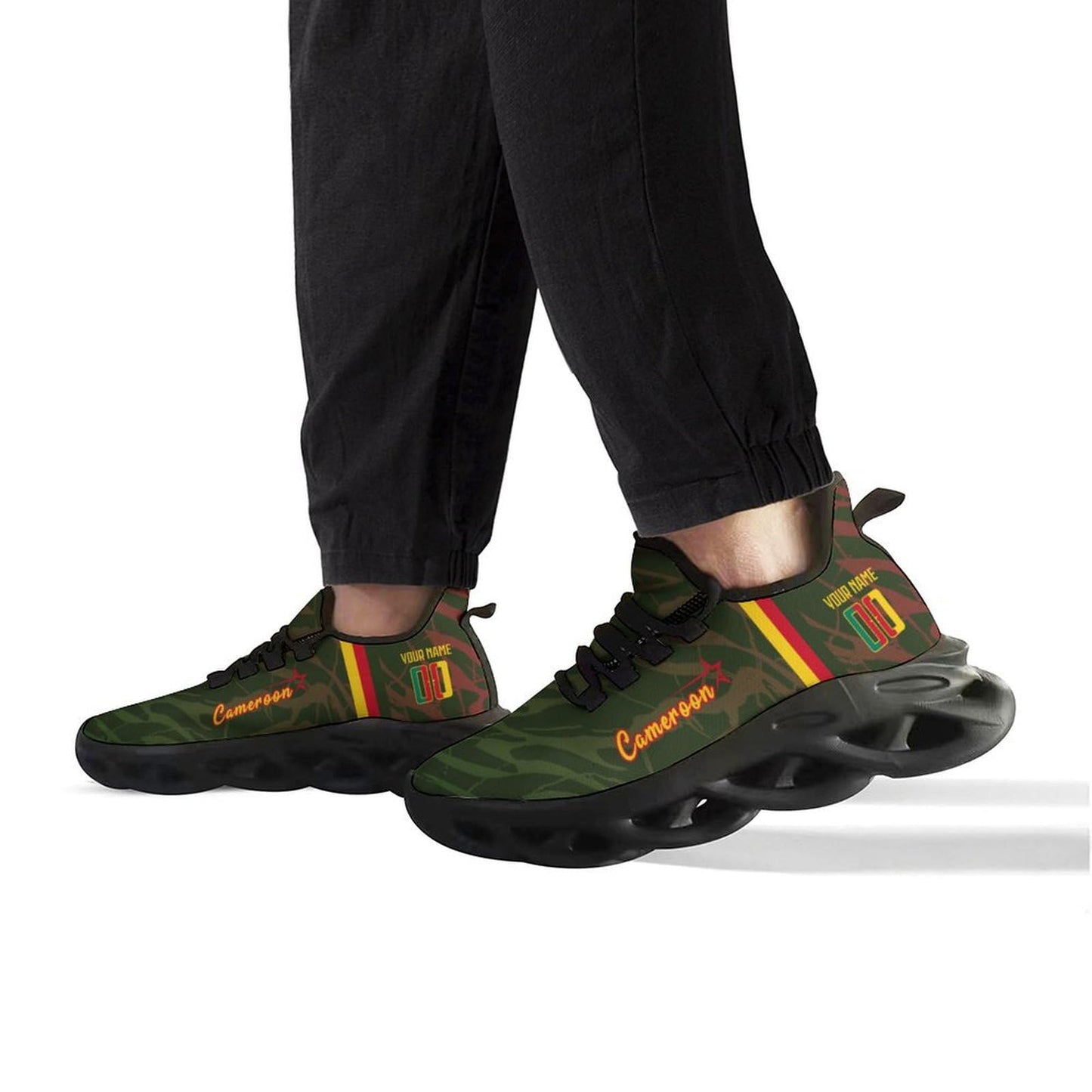 Cameroon National Team Custom Men's Sneakers Soccer Personalized Breathable Fan Gift Name & Number Athletic Gym Slip-on Shoes