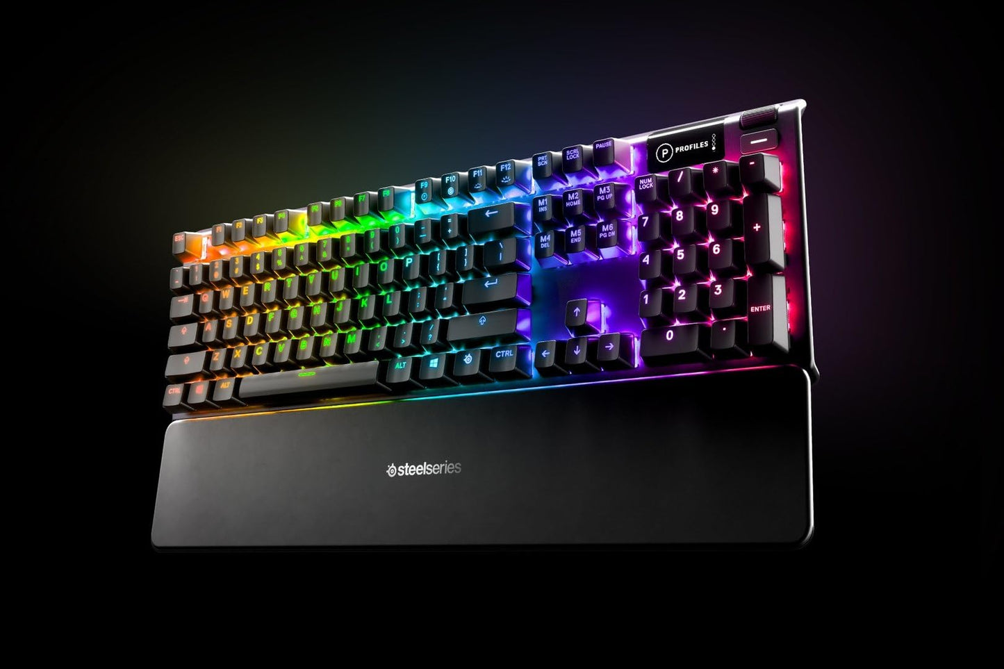 SteelSeries Apex 5 Hybrid Mechanical USB Gaming Keyboard Per-Key RGB Illumination Aircraft Grade Aluminum Alloy Frame OLED Smart Display (Hybrid Blue Switch)