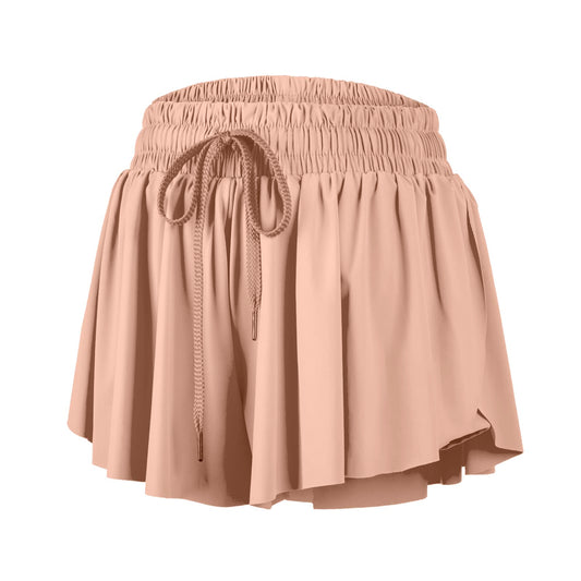 Blaosn Womens Clothes Flowy Athletic Shorts Gym Yoga Workout Running Sweat Spandex Cute Comfy Teen Girls Tennis Skirt with Pockets Trendy Casual Summer Beach Clothing Outfits(Xs,Nude)