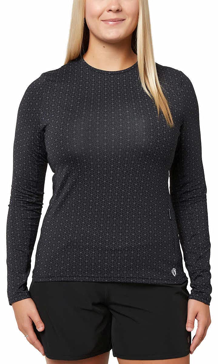 Hang Ten Womens Long Sleeve Rashguard Sun Shirt (US, Alpha, Small, Regular, Regular, Stretch Limo)