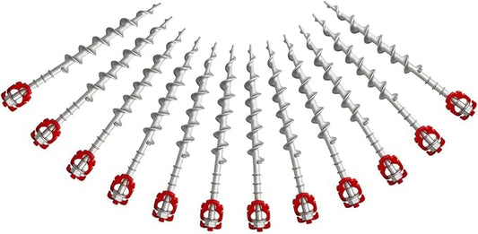 Ground Anchors Aluminum Tent Stakes Heavy Duty Tent Anchors for Swing Set Anchors Screw in kit for Securing Animals,Tents, Canopies, Sheds,Amusement Facilities,Swing Sets Outdoor-12 Packs