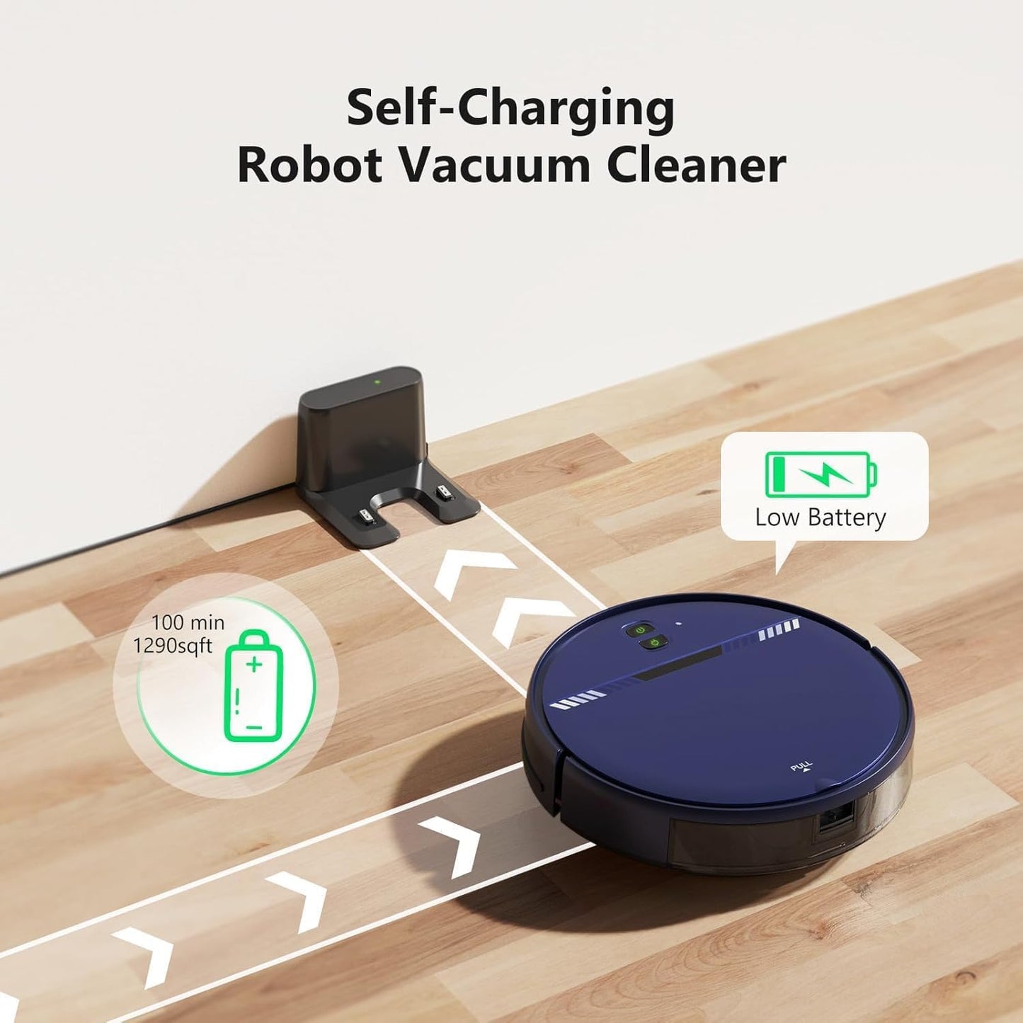 Robot Vacuum and Mop Combo, Automatic Slef-Cleaning Robotic Vacuum Cleaner for Pet Hair, Smart 2 in 1 Mopping Robot Vacuum with Schedule, WiFi/App/Voice, Slim, Ideal for Hard Floor, Carpet